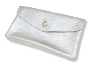 Kopen metallic-licht-zilver Bijoutheek Portemonnee Leer Italiaans Groot