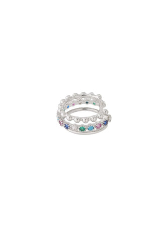 Kopen zilver Bijoutheek Earcuff Trio Steentjes Multi