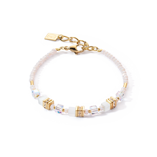 Coeur de Lion Mini Cubes bracelet gold white