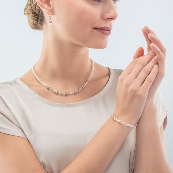 Coeur de Lion Mini Cubes bracelet gold white