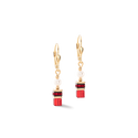 Coeur de Lion Sparkling Princess earrings gold-red