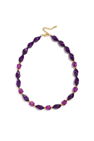 Kopen paars Bijoutheek Collier Statement Kralen Twist