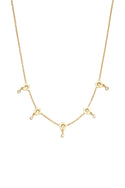 Bijoutheek Collier Bloemen Hangende Steentjes
