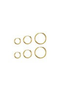 Bijoutheek Oorringen Set 3 Paar Rond 1.4cm 1.8cm 2.4cm