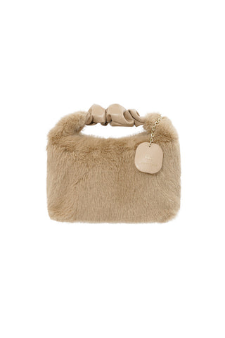 Kopen camel Bijoutheek Tas Fluffy Fake Fur