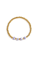 Bijoutheek Armband (Sieraad) Kralen Blauw Wit Balletjes