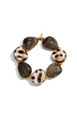 Bijoutheek Armband (Sieraad) Elastisch Kralen Panter Grof