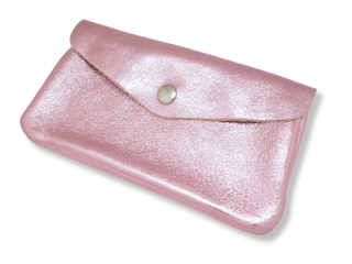 Kopen metallic-licht-roze Bijoutheek Portemonnee Leer Italiaans Groot