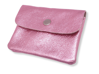 Kopen metallic-licht-roze Bijoutheek Portemonnee Leer Italiaans