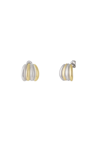 Bijoutheek Oorknoppen Bicolor Goud Zilver Fusion