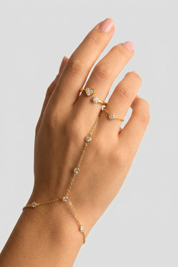 Bijoutheek Ring (Sieraad) Huggie Hart Steentjes