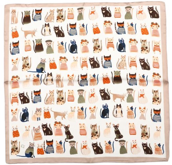 Bijoutheek Sjaal (Fashion) Vierkant Zijdezacht Katten