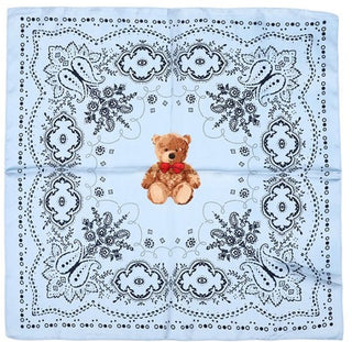 Kopen blue Bijoutheek Sjaal (Fashion) Vierkant Zijdezacht Teddybeer