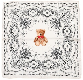 Kopen white Bijoutheek Sjaal (Fashion) Vierkant Zijdezacht Teddybeer