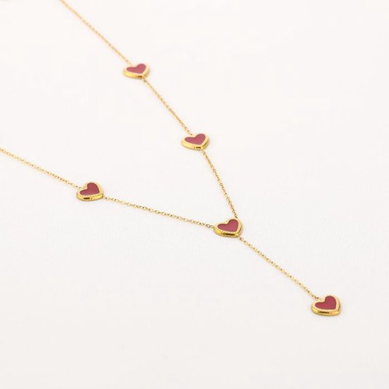 Bijoutheek Collier Y-Vorm Hart Plat