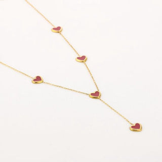 Bijoutheek Collier Y-Vorm Hart Plat