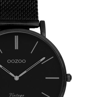 Zwarte OOZOO horloge met metalen mesh armband - C9934