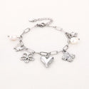 Bijoutheek Armband (Sieraad) Bedels Hart Parel Bloem