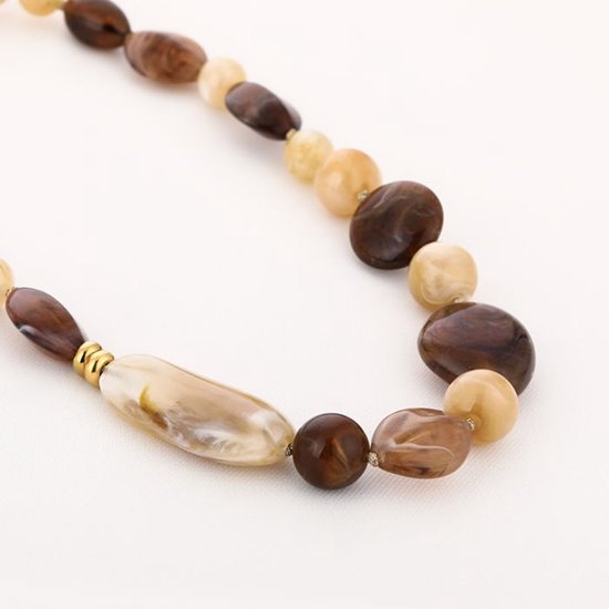 Bijoutheek Collier Kralen Grof Elastisch