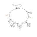 Bijoutheek Armband (Sieraad) Bedels Hart Parel Bloem