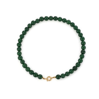 Kopen dark-green Bijoutheek Collier Kralen Stenen 10mm