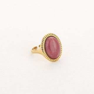 Kopen hodochrosite Bijoutheek Ring (Sieraad) Ovaal Groot Steen Goudkleurig