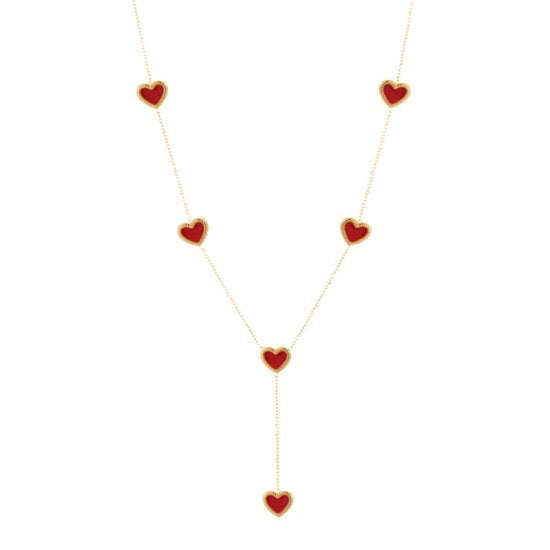 Bijoutheek Collier Y-Vorm Hart Plat