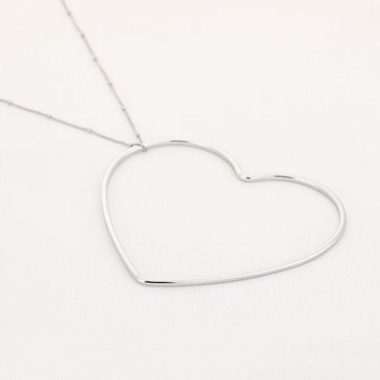 Bijoutheek Collier Groot Open Hart XL