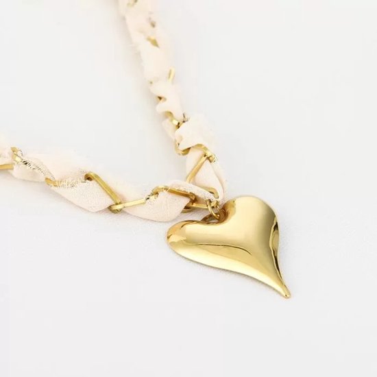 Bijoutheek Collier Bandana Stof Hart