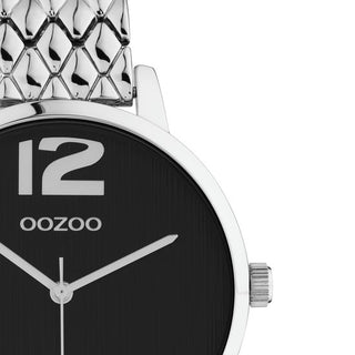 OOZOO Timpieces - zilverkleurige horloge met zilverkleurige roestvrijstalen armband - C11020
