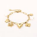Bijoutheek Armband (Sieraad) Bedels Hart Parel Bloem