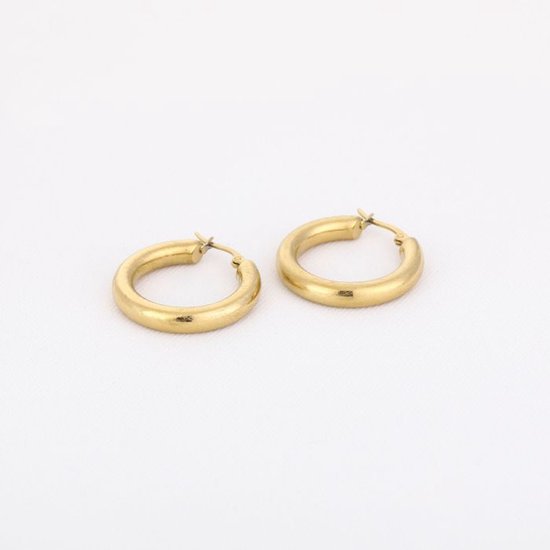 Bijoutheek Oorringen Hoop Geborsteld 5mm