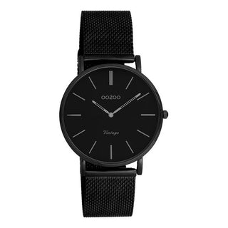 Zwarte OOZOO horloge met metalen mesh armband - C9934