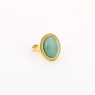 Kopen light-green Bijoutheek Ring (Sieraad) Ovaal Groot Steen Goudkleurig