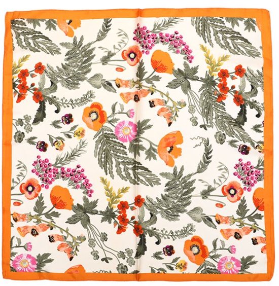 Bijoutheek Sjaal (Fashion) Vierkant Zijdezacht Veldbloemen