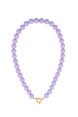Kopen lila Bijoutheek Collier Kralen 12mm Statement