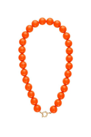 Kopen orange Bijoutheek Collier Statement Kralen 15mm