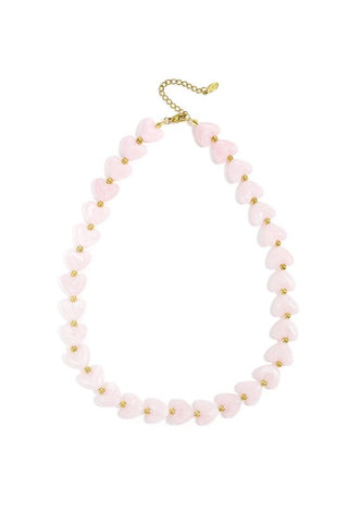 Kopen baby-pink Bijoutheek Collier Hart Kralen
