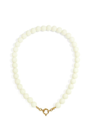 Kopen white Bijoutheek Collier Kralen 12mm Statement