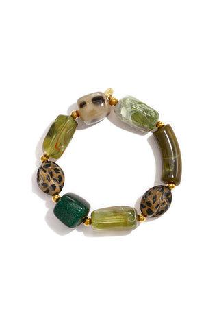 Bijoutheek Armband (Sieraad) Elastisch Kralen Panter Balletjes