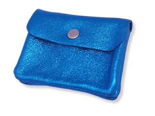 Kopen metallic-cobalt-blue Bijoutheek Portemonnee Leer Italiaans