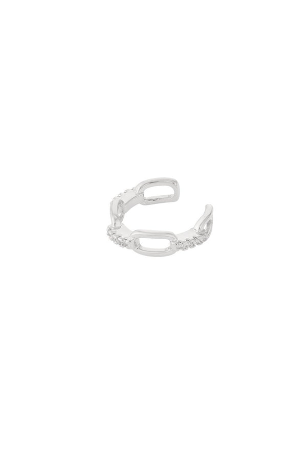 Bijoutheek Earcuff Schakel Ovaal Steentjes