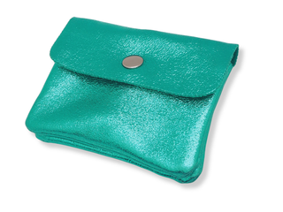 Kopen metallic-turquoise Bijoutheek Portemonnee Leer Italiaans