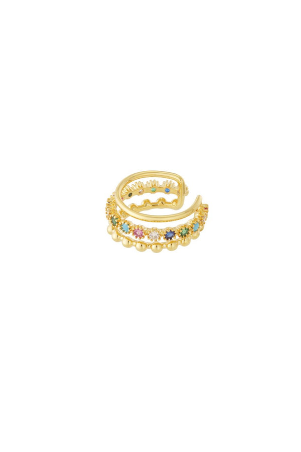 Bijoutheek Earcuff Trio Steentjes Multi