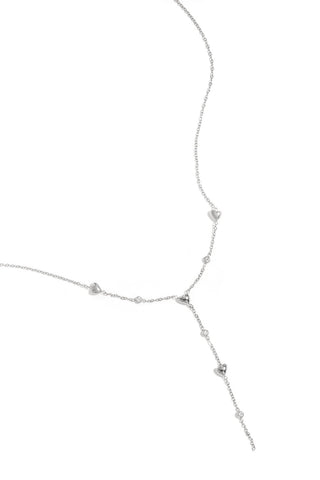 Bijoutheek Collier Y-Vorm Hartjes Steentjes