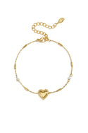 Bijoutheek Armband (Sieraad) Fijn Hart Parel Steentje