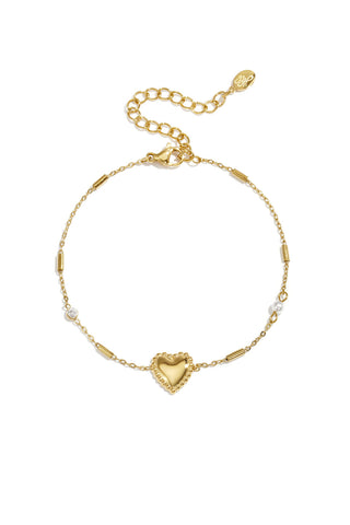 Bijoutheek Armband (Sieraad) Fijn Hart Parel Steentje