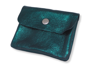 Kopen metallic-dennen-groen Bijoutheek Portemonnee Leer Italiaans