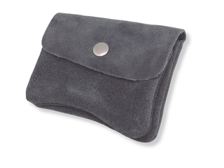 Kopen suede-grijs Bijoutheek Portemonnee Leer Italiaans