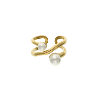 Camps & Camps Double x Pearl Ring 6S076_PE
